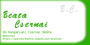 beata csernai business card